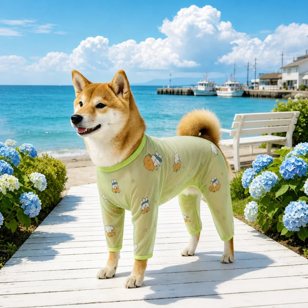Four-Leg Dog Shirt with Cartoon Print