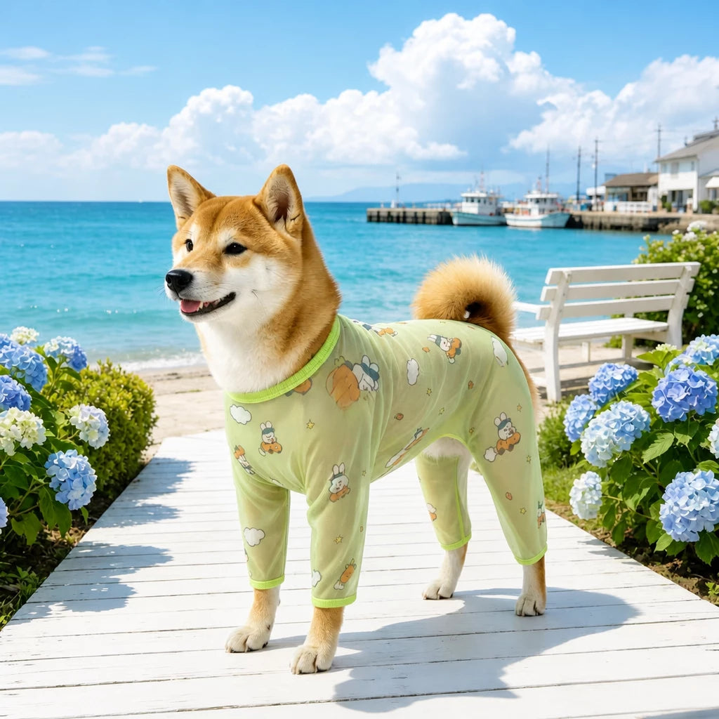 Four-Leg Dog Shirt with Cartoon Print