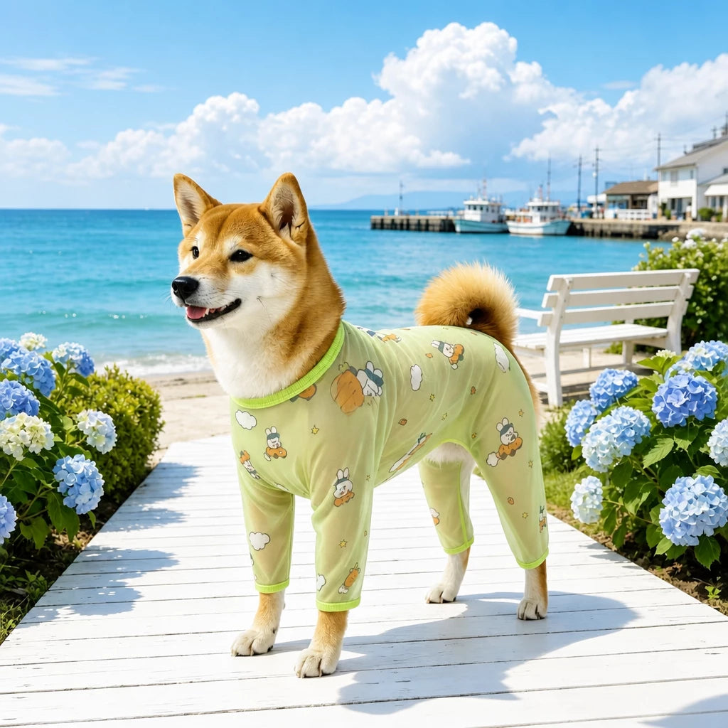 Four-Leg Dog Shirt with Cartoon Print