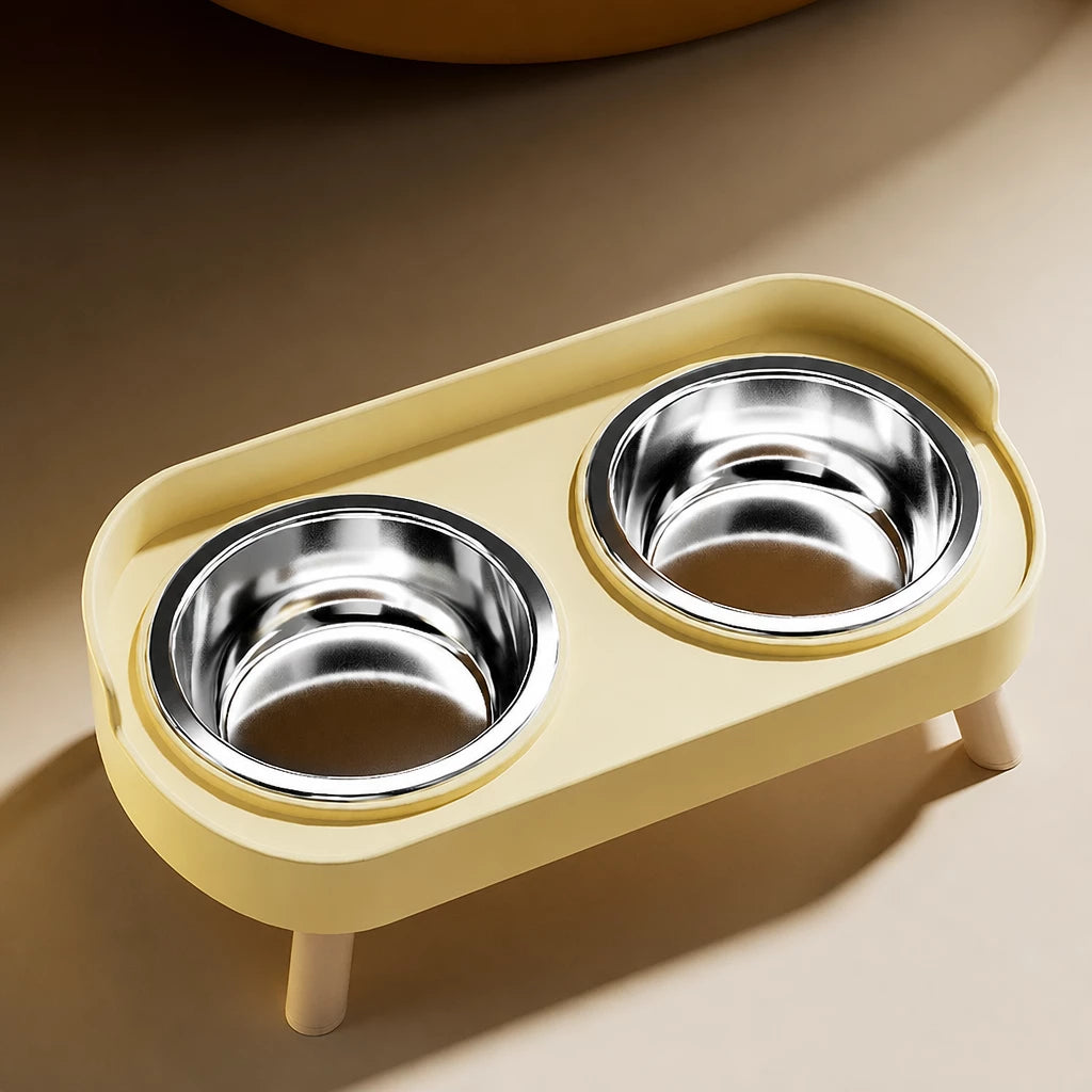 Small Dog Stainless Steel Bowl and Stand Set