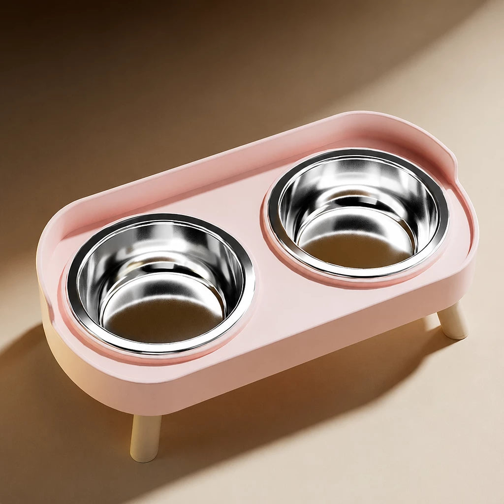 Small Dog Stainless Steel Bowl and Stand Set