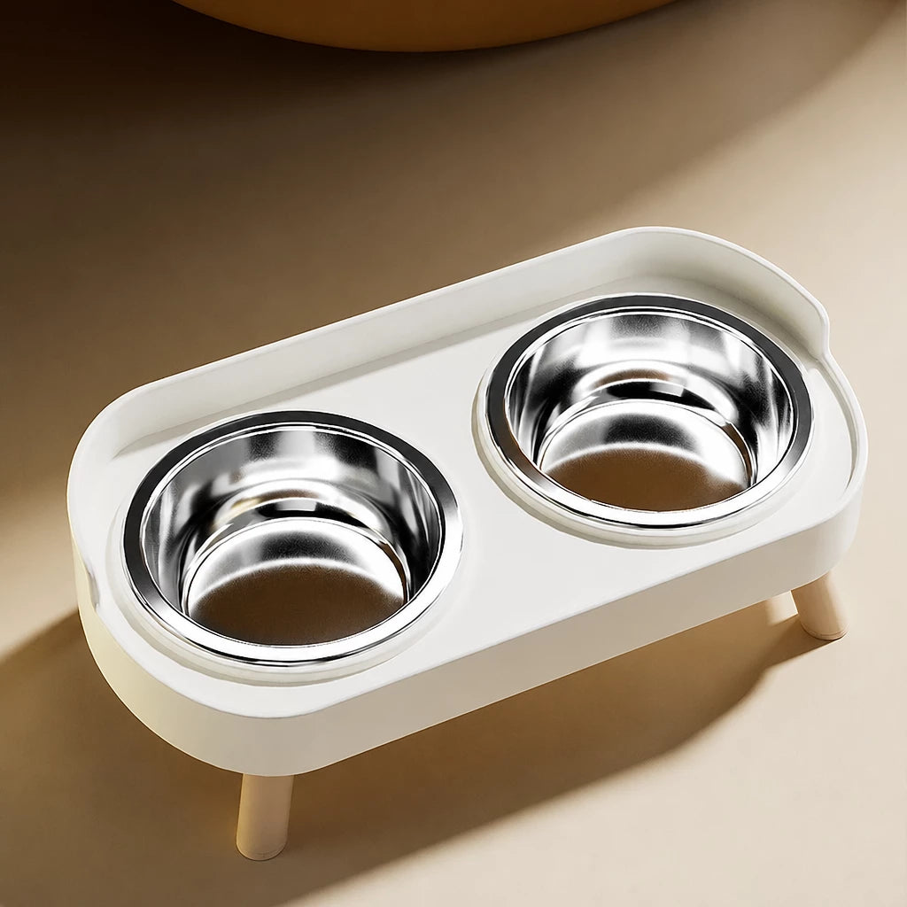 Small Dog Stainless Steel Bowl and Stand Set