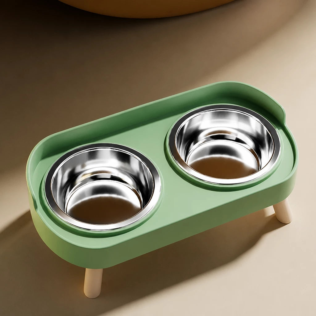 Small Dog Stainless Steel Bowl and Stand Set