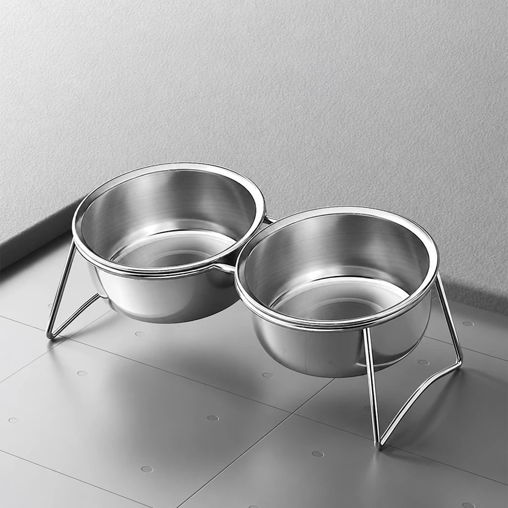 Elevated Stainless Steel Pet Bowl Stand for Dogs and Cats