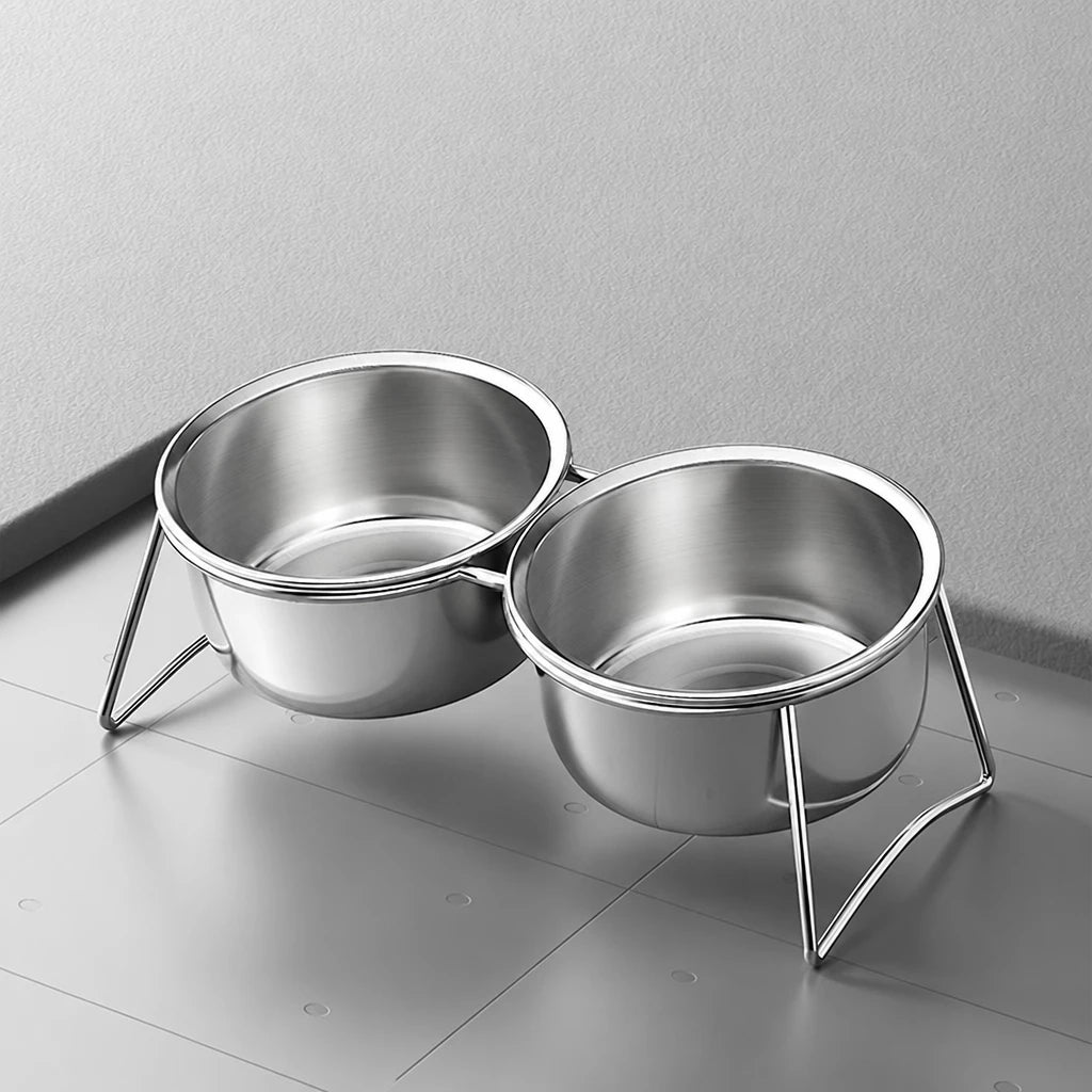 Elevated Stainless Steel Pet Bowl Stand for Dogs and Cats