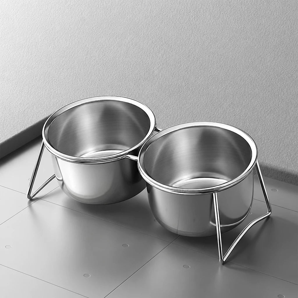 Elevated Stainless Steel Pet Bowl Stand for Dogs and Cats