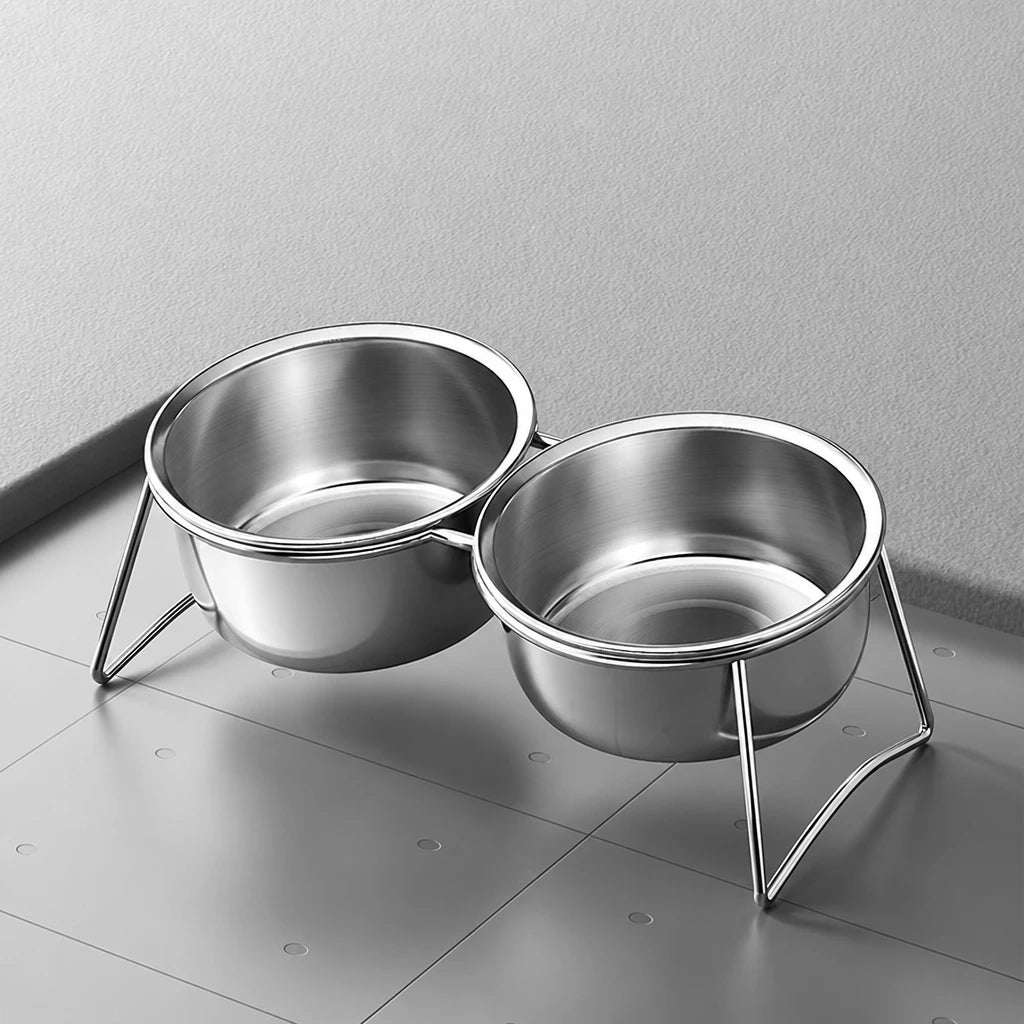 Elevated Stainless Steel Pet Bowl Stand for Dogs and Cats