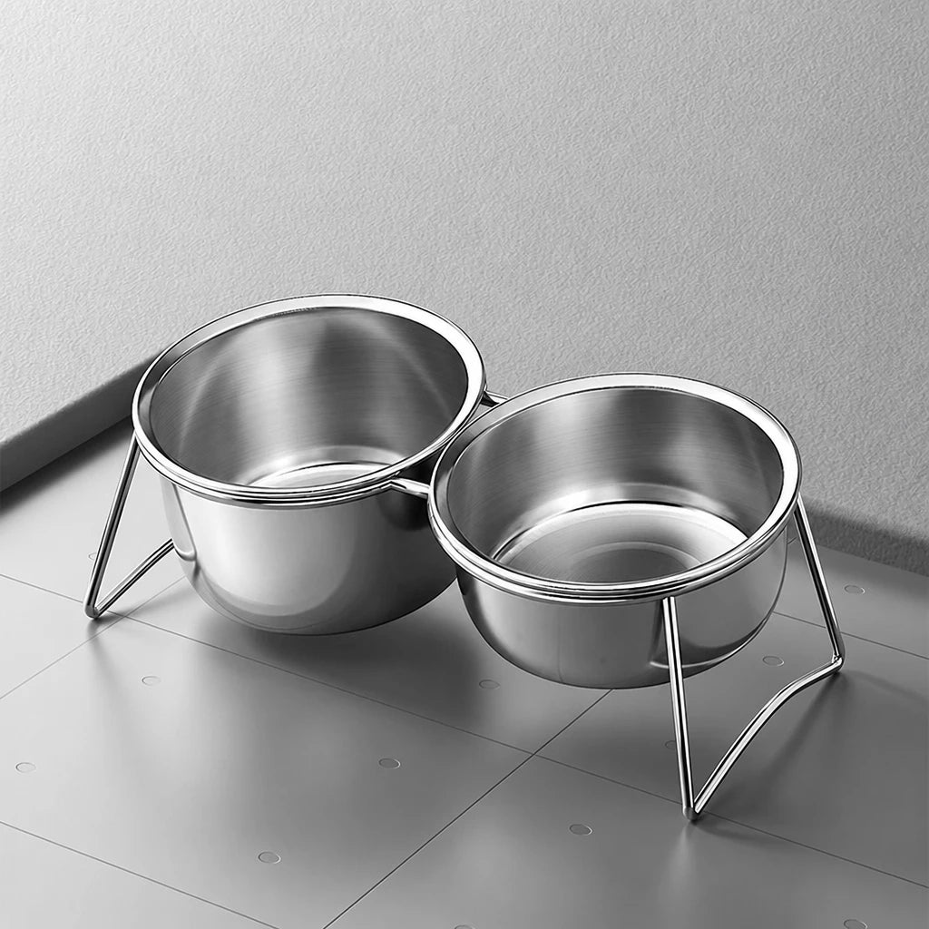 Elevated Stainless Steel Pet Bowl Stand for Dogs and Cats