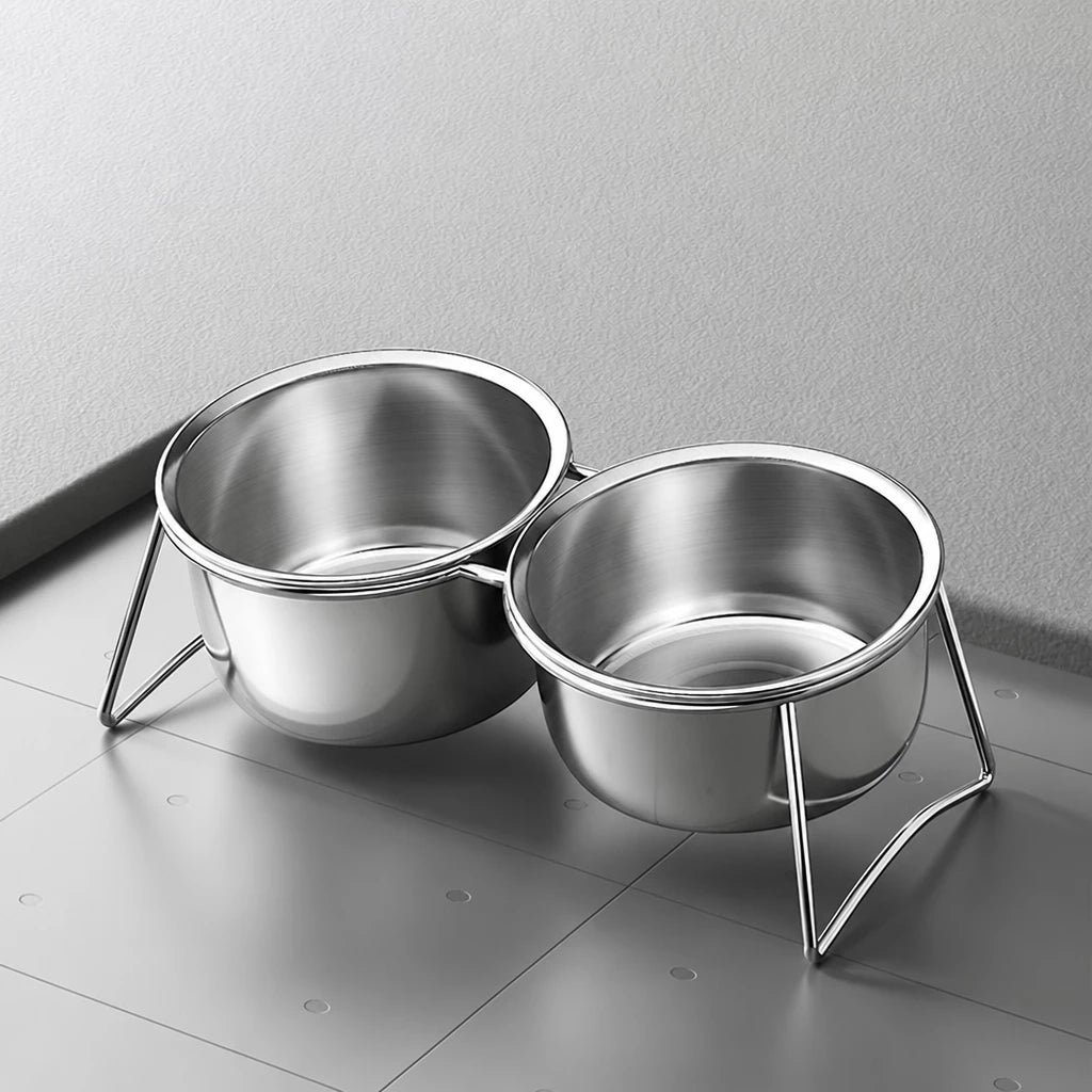 Elevated Stainless Steel Pet Bowl Stand for Dogs and Cats