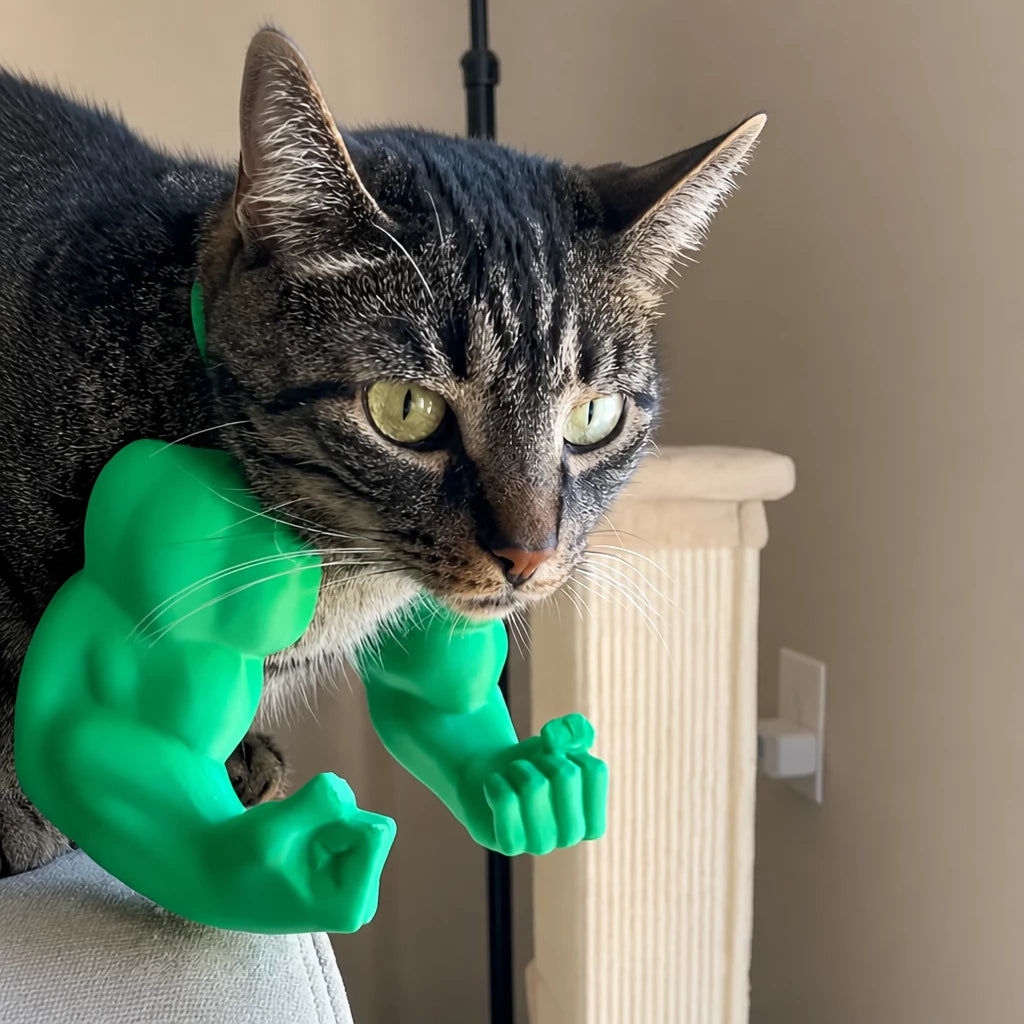 3D-Printed Muscular Arm Pet Neck Accessory