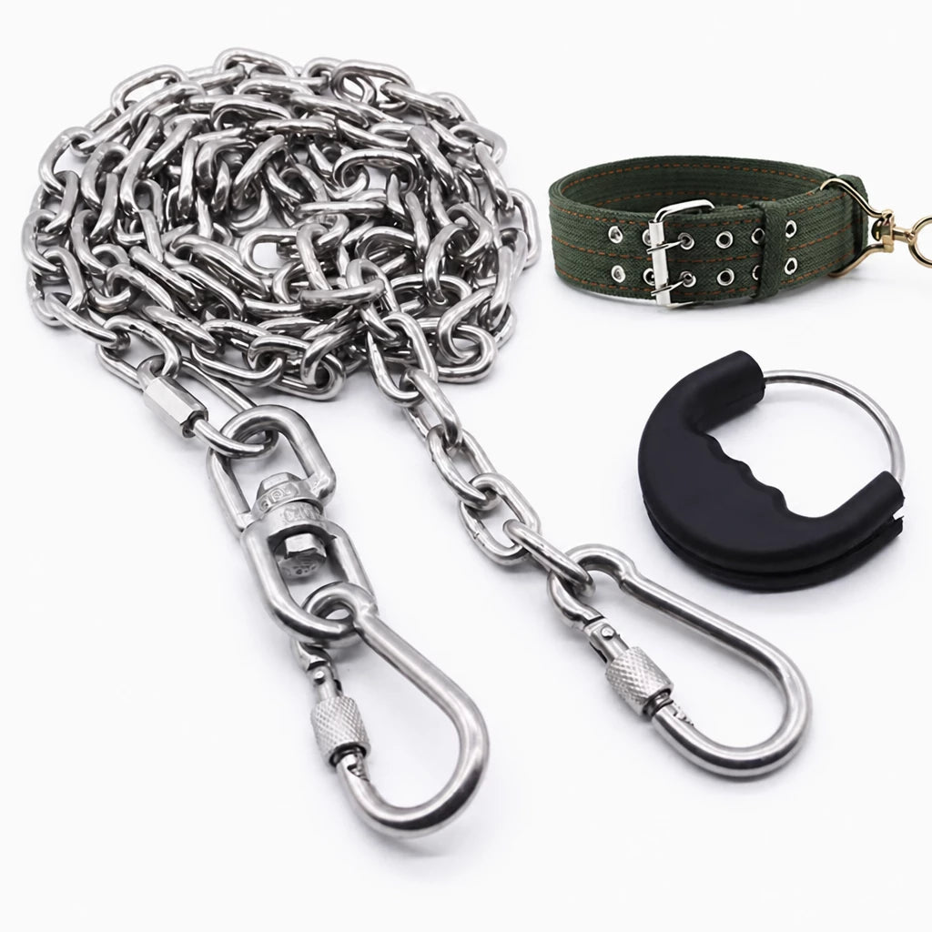 304 Stainless Steel Chain Dog Leash, Collar & Handle Set