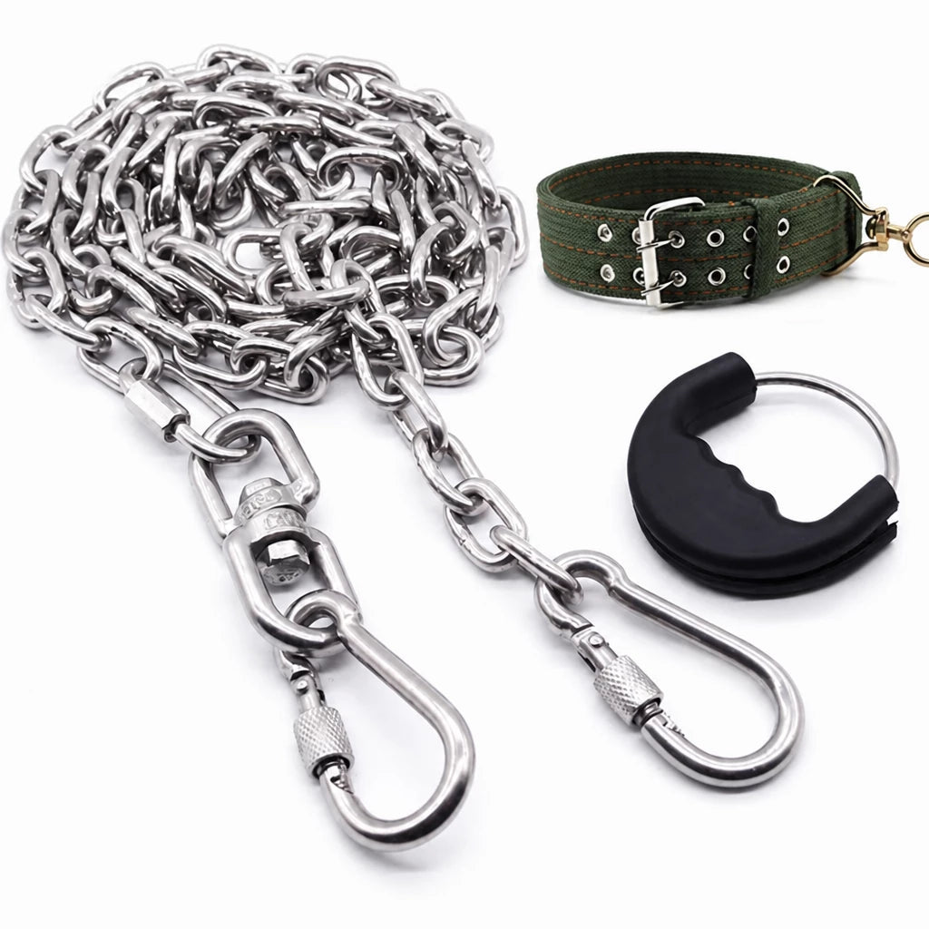 304 Stainless Steel Chain Dog Leash, Collar & Handle Set
