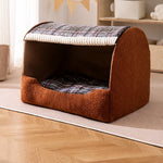 Enclosed Dog Bed with House-Style Design