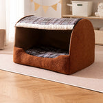 Enclosed Dog Bed with House-Style Design