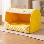 Enclosed Dog Bed with House-Style Design