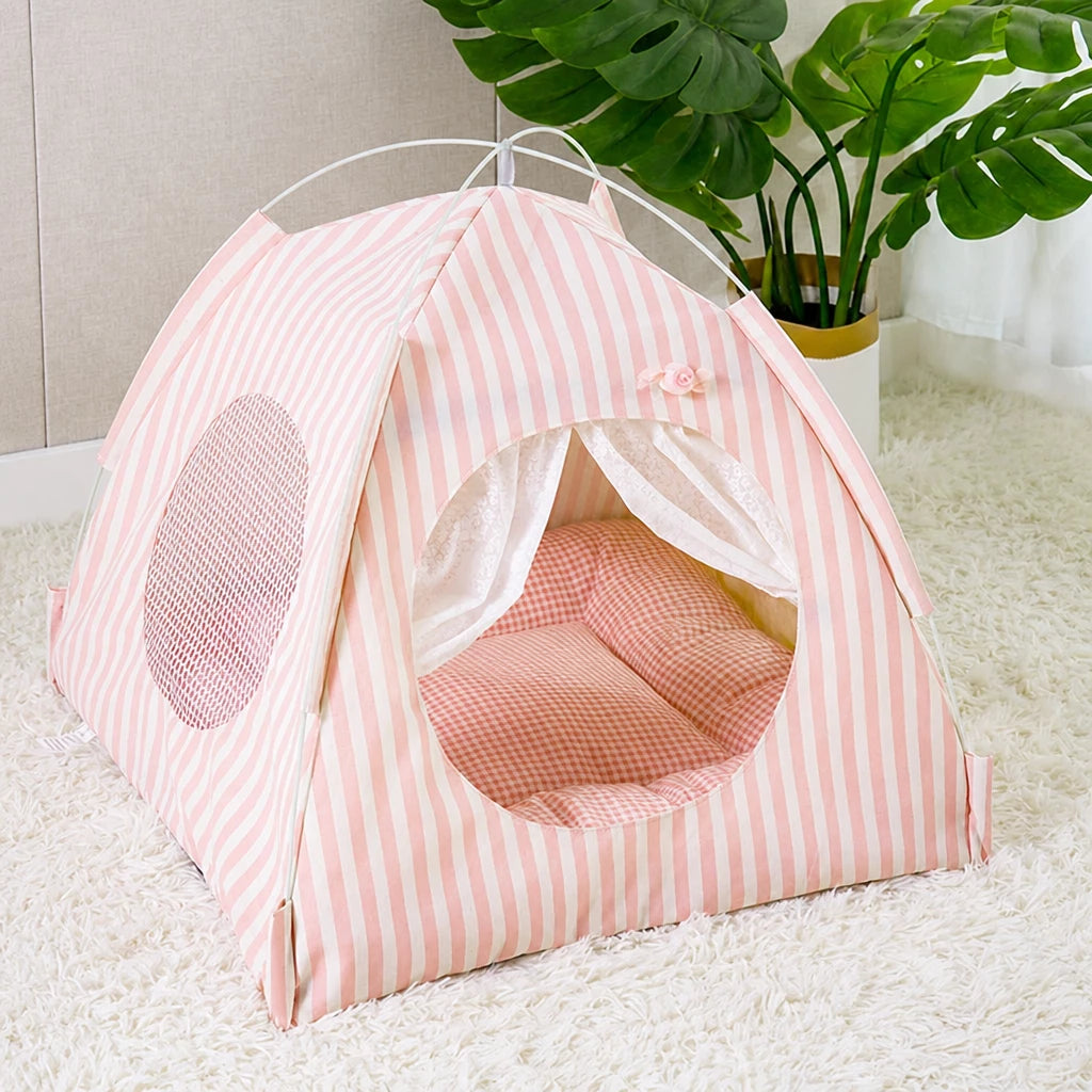 Indoor Cat & Dog Tent Bed with Removable, Washable Cushion