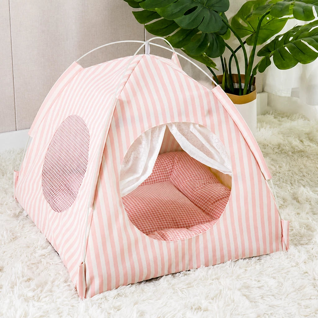 Indoor Cat & Dog Tent Bed with Removable, Washable Cushion