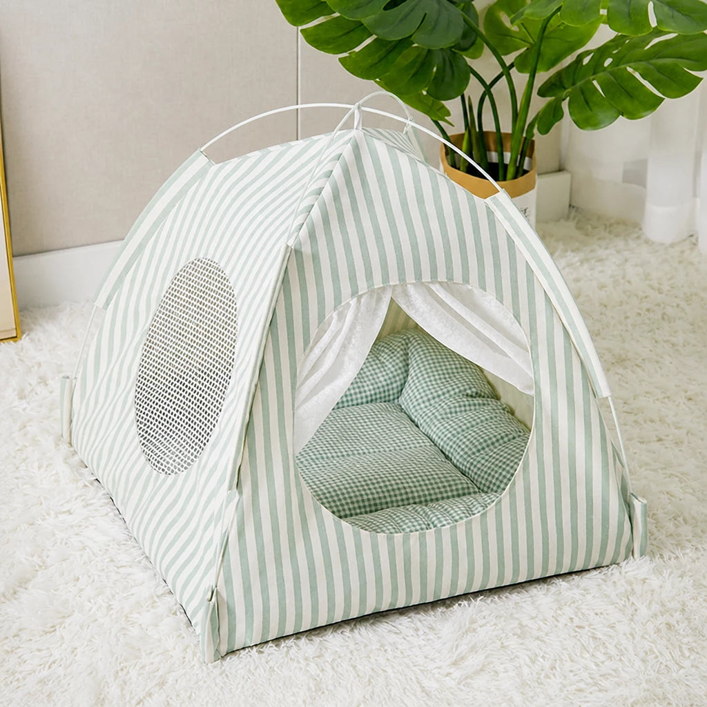 Indoor Cat & Dog Tent Bed with Removable, Washable Cushion