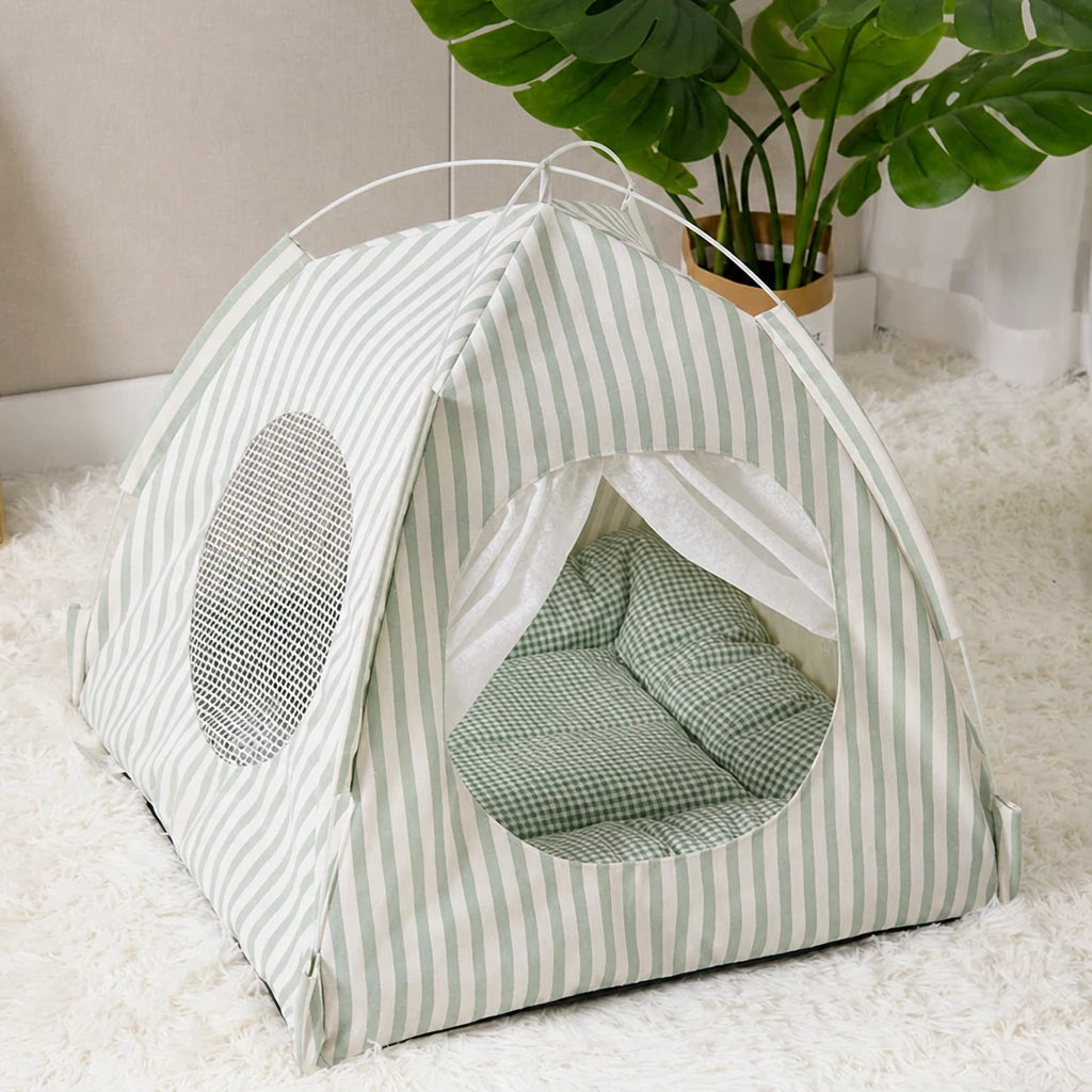 Indoor Cat & Dog Tent Bed with Removable, Washable Cushion