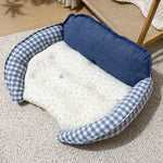 Reversible Curved Polyester Pet Bed for Small Dogs and Cats