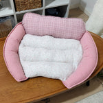 Reversible Curved Polyester Pet Bed for Small Dogs and Cats