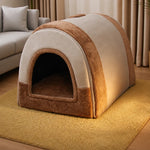 Enclosed Washable Pet House Bed