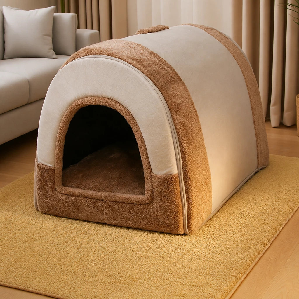 Enclosed Washable Pet House Bed
