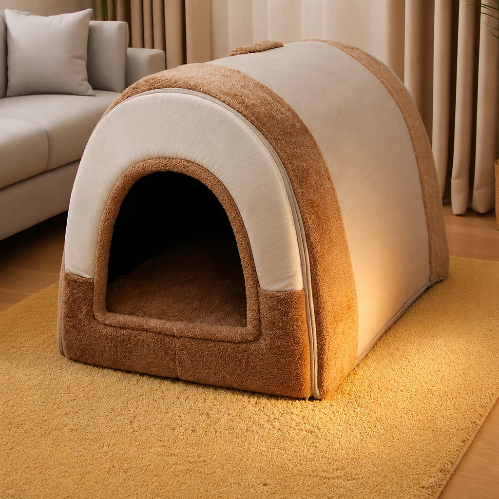 Enclosed Washable Pet House Bed