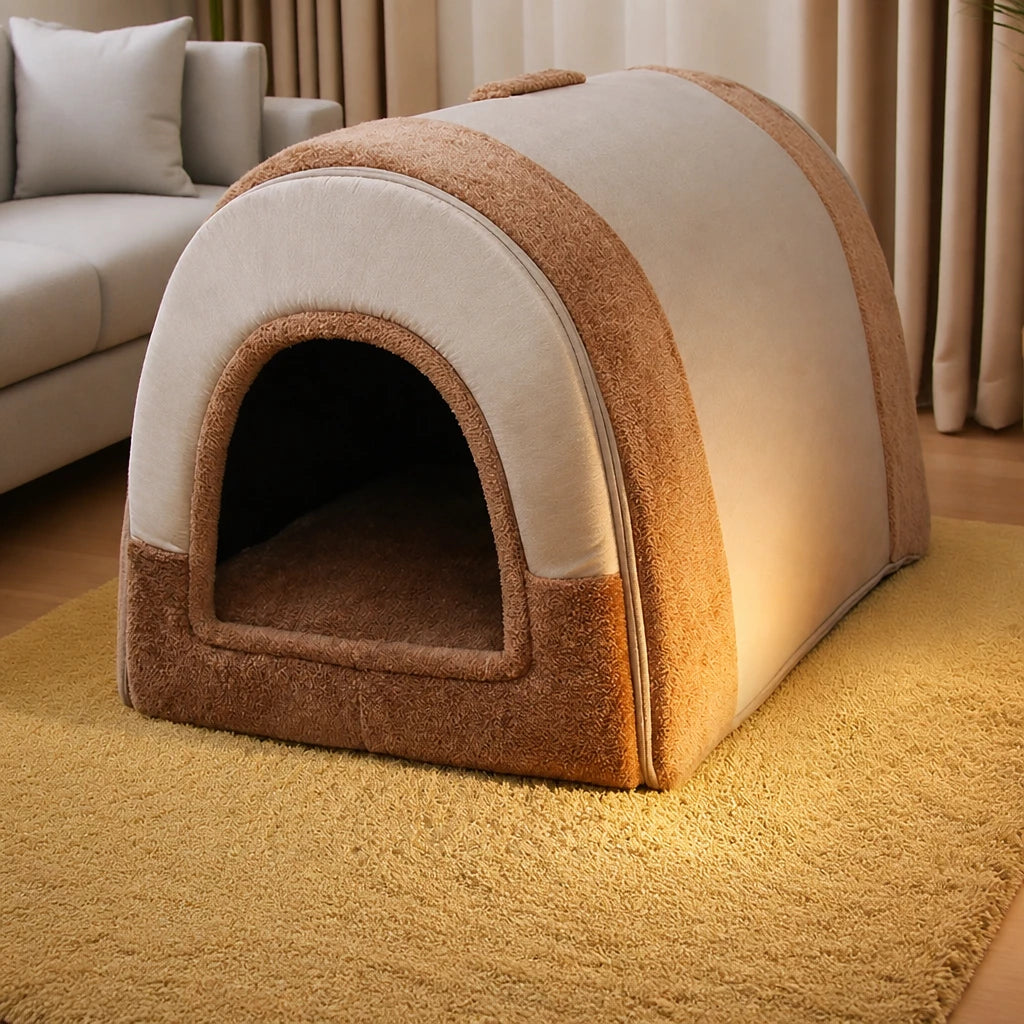 Enclosed Washable Pet House Bed