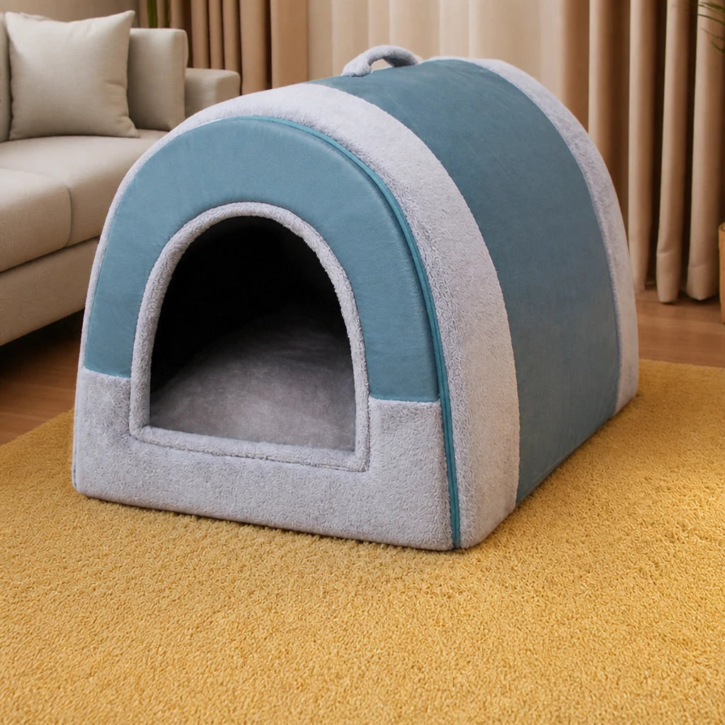 Enclosed Washable Pet House Bed