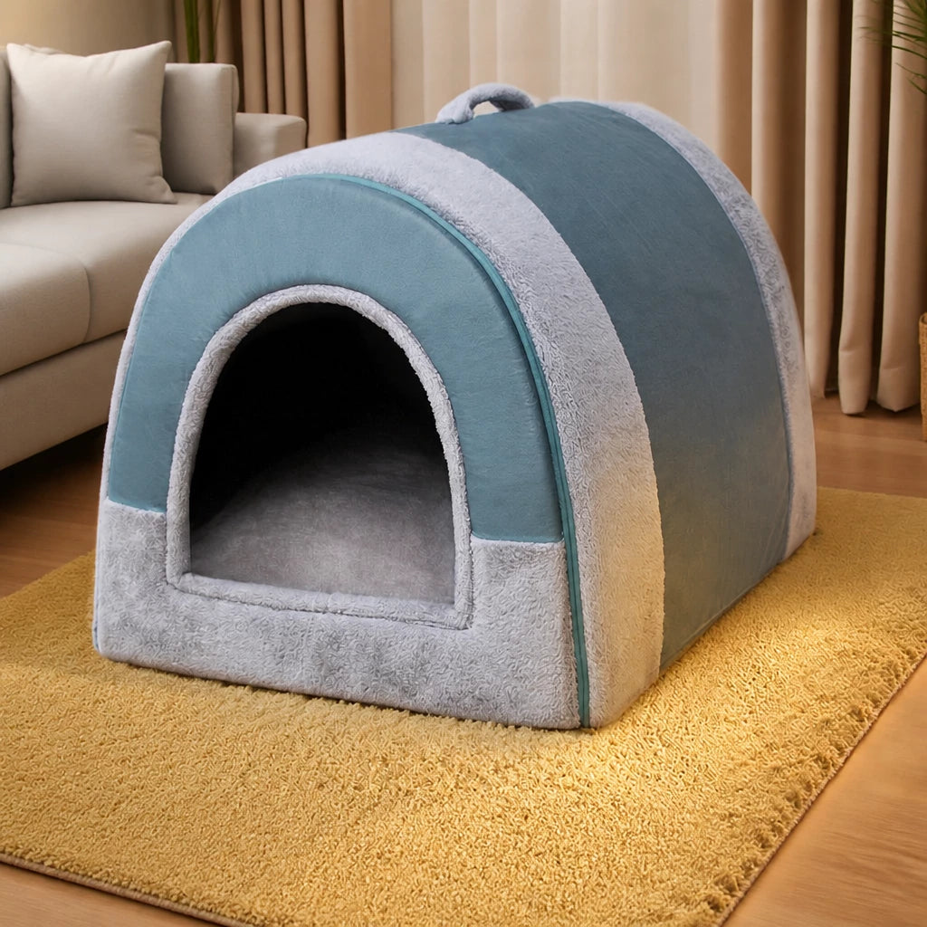 Enclosed Washable Pet House Bed
