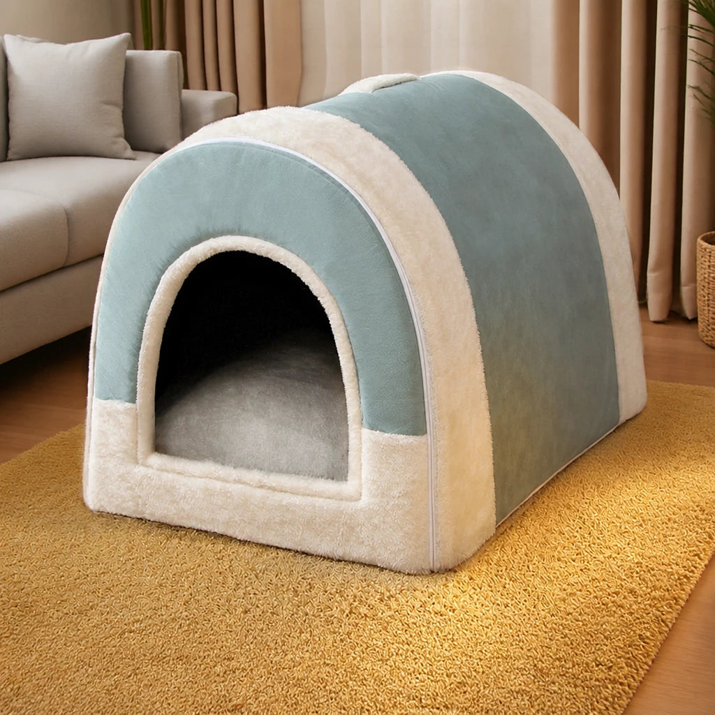 Enclosed Washable Pet House Bed