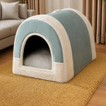 Enclosed Washable Pet House Bed