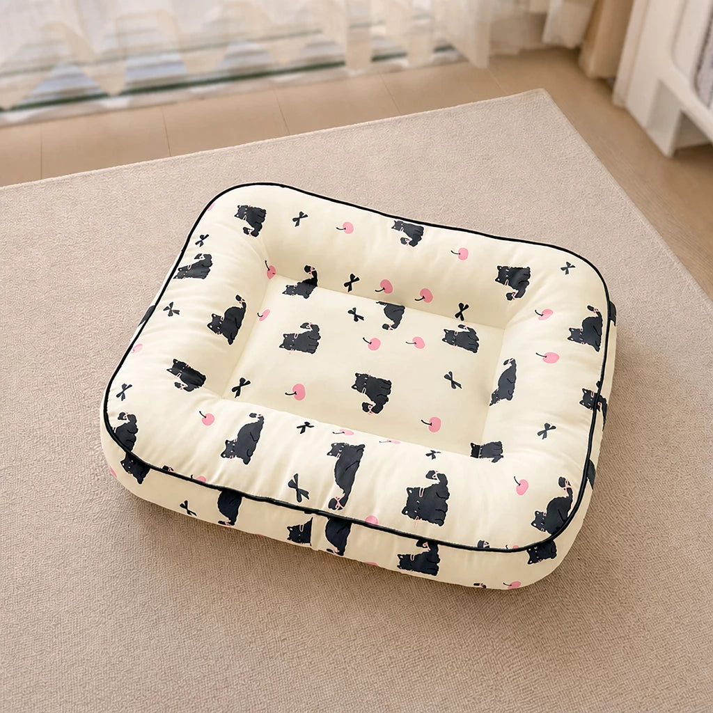 Cotton-Linen Pet Bed Cushion for Small Pets