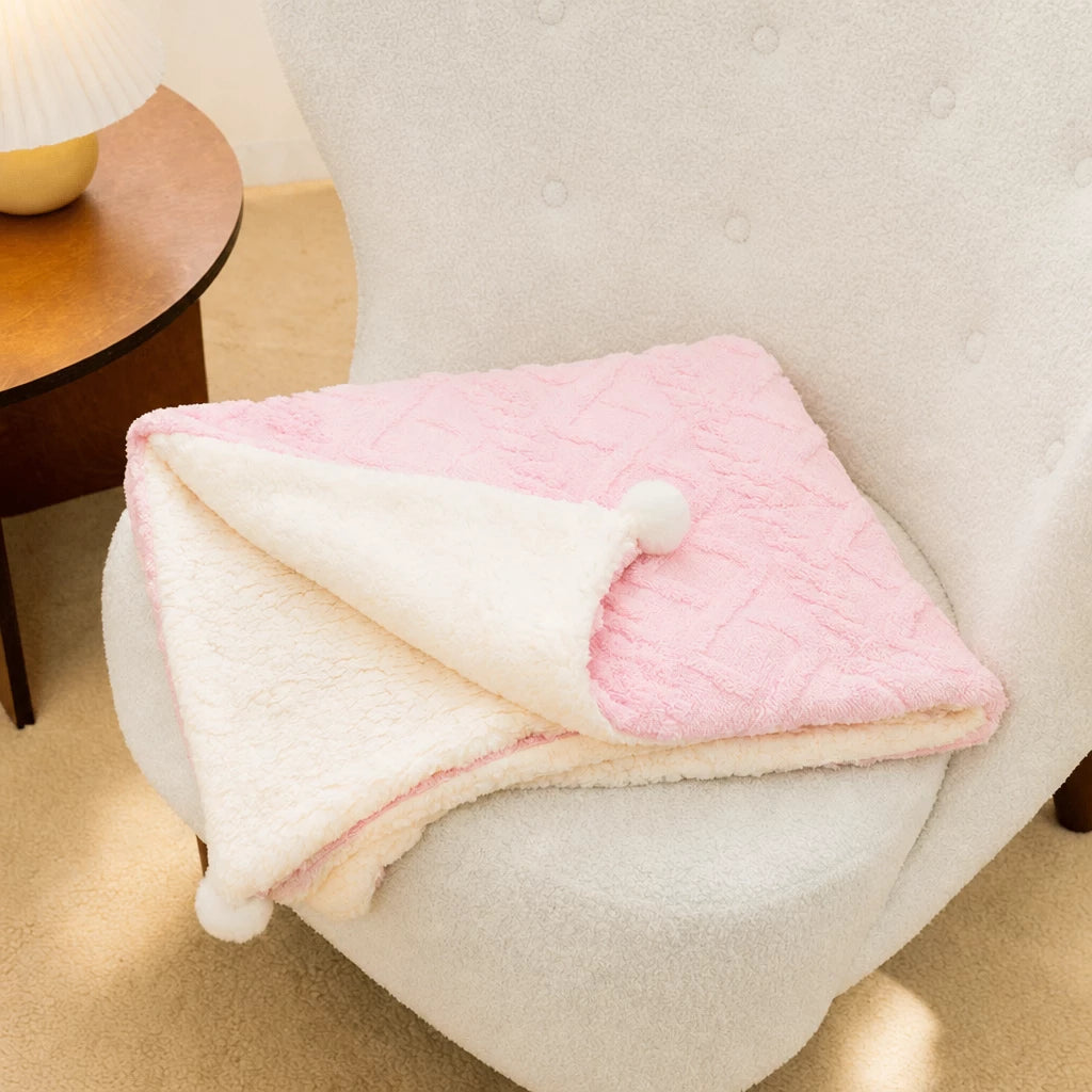Cotton-Linen Pet Blanket Mat for Cats and Dogs