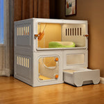 Indoor Cat Enclosure with Integrated Litter Area
