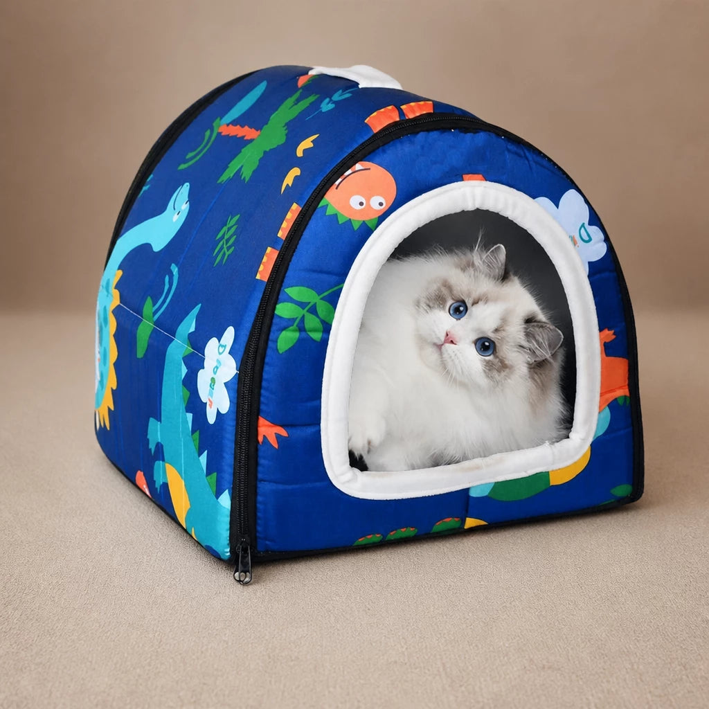 Waterproof Semi-Enclosed Dog & Cat Bed with Removable, Washable Design