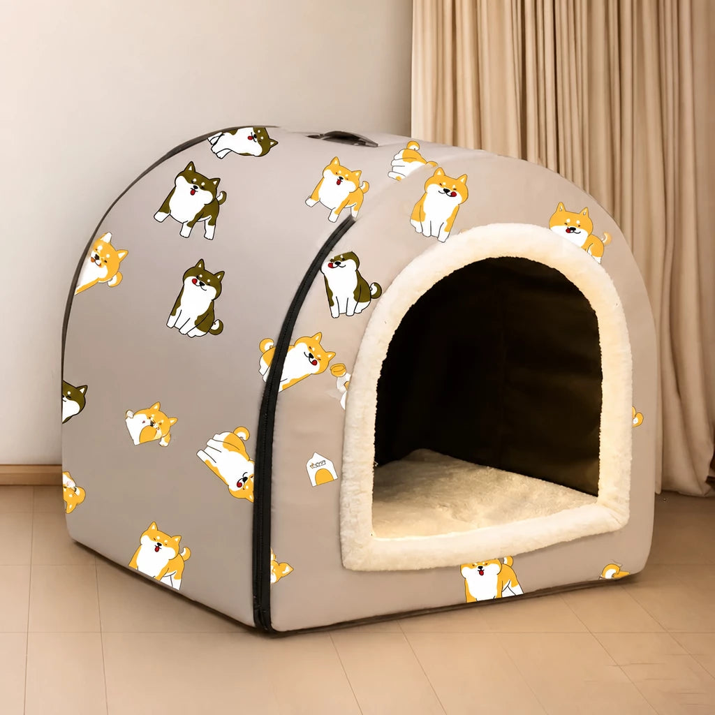 Waterproof Semi-Enclosed Dog & Cat Bed with Removable, Washable Design