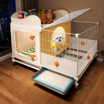 Small Dog Crate with Separate Rest and Potty Areas