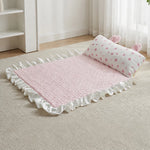 Cotton-Linen Pet Mat with Bunny-Ear Pillow for Cats and Dogs