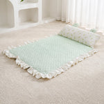 Cotton-Linen Pet Mat with Bunny-Ear Pillow for Cats and Dogs
