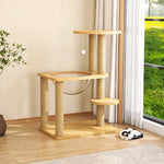 Cat Tree with Enclosed Cat House and Scratching Board
