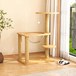 Cat Tree with Enclosed Cat House and Scratching Board