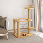 Cat Tree with Enclosed Cat House and Scratching Board