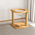 Cat Tree with Enclosed Cat House and Scratching Board
