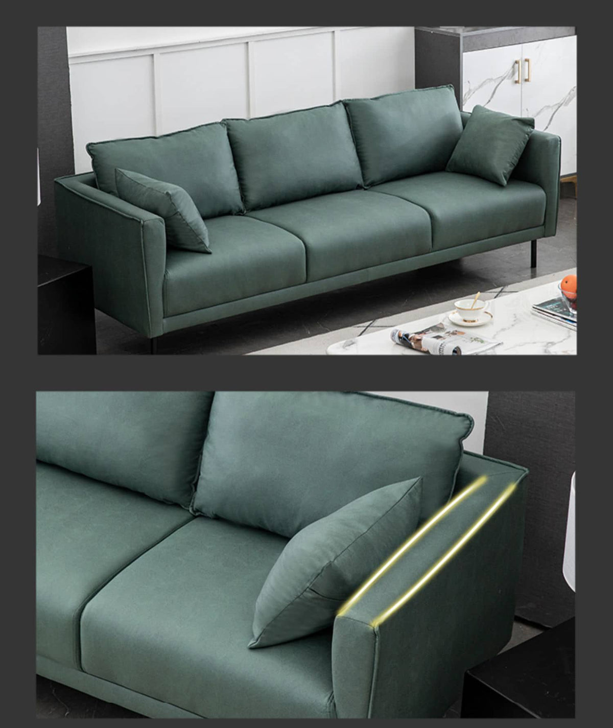 Stylish Multi-Color Fabric Sofas: Orange, Dark Green, Blue, and More - Ultimate Comfort & Elegance! ja-22