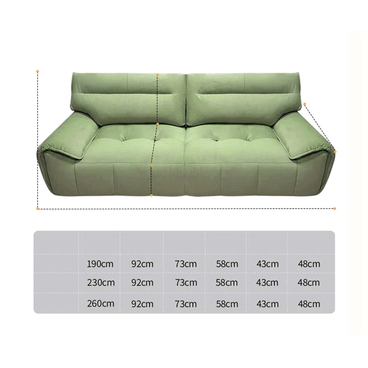 Luxurious Off-White Sofa with Gary Light Green and Orange Accents - Premium Cotton Upholstery jy-115