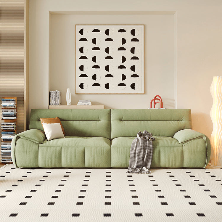 Luxurious Off-White Sofa with Gary Light Green and Orange Accents - Premium Cotton Upholstery jy-115