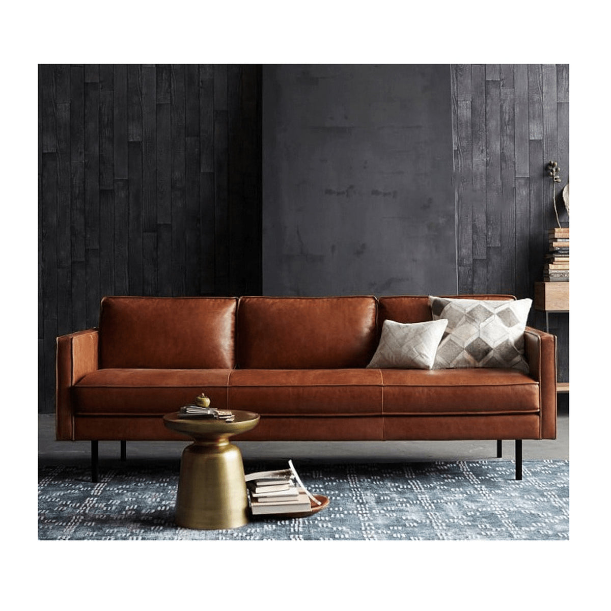 Durable Scratch-Resistant Cotton Sofa in Modern Light Brown & Dark Black jy-116