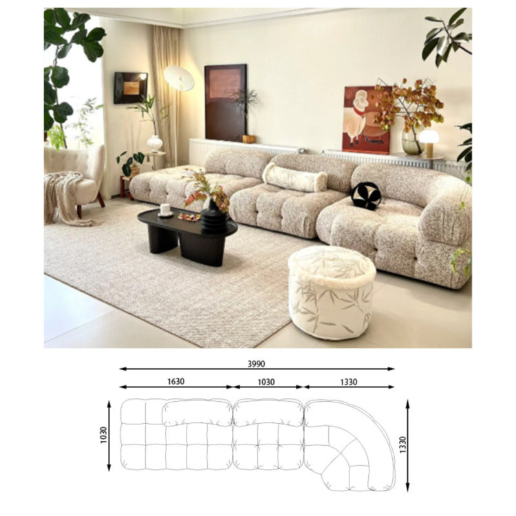 Italian Minimalist Modular Sectional Sofa, Large Multi-Directional Configurable Couch la-0209-54